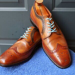SALE - Allen Edmonds Leiden 10.5-D Brown Wingtip Derby Mens Dress Shoes